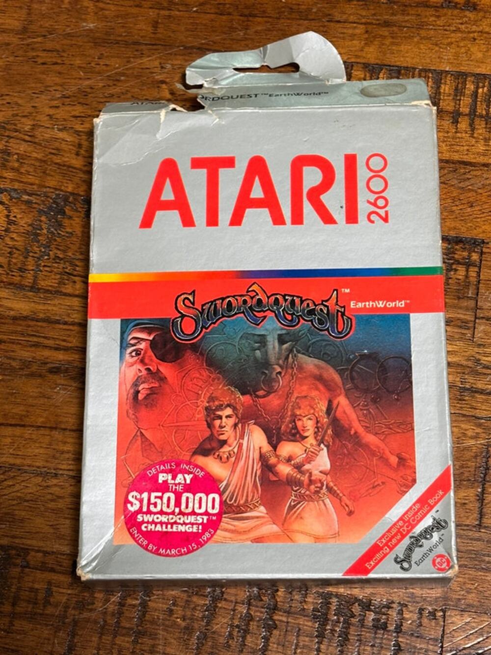 Atari 2600 Swordquest EarthWorld Vintage Video Game Manual Original Box 1982
